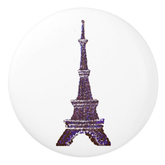Pointillism Eiffel Tower keramische dragerknoppen Keramische Knop (Voorkant)