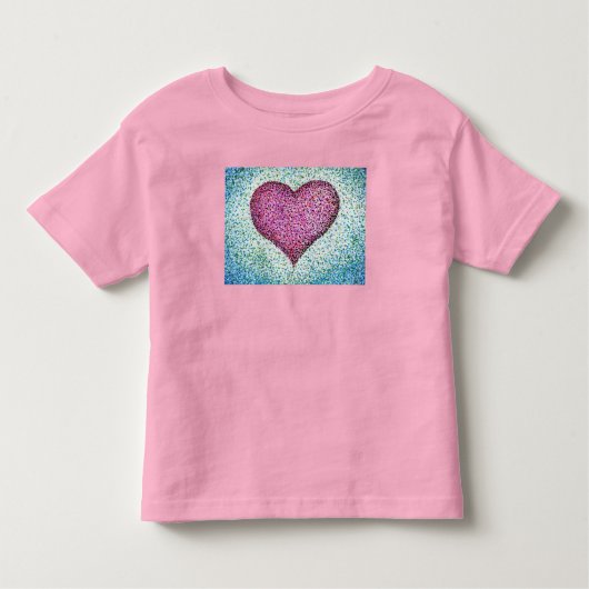 Pointillism Heart Originele Kunst Kinder Shirts (Voorkant)
