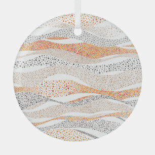 Pointillism Wavy Polka: Schattige Doodle Textiel Glas Ornament