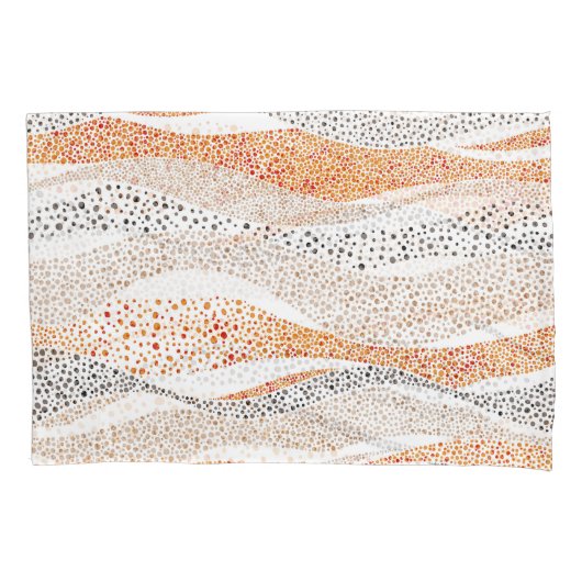 Pointillism Wavy Polka: Schattige Doodle Textiel Kussensloop (Voorkant)