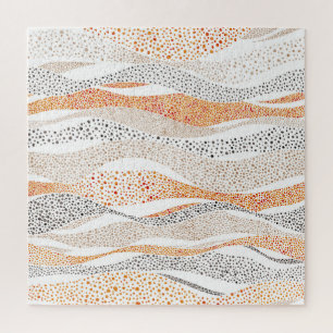 Pointillism Wavy Polka: Schattige Doodle Textiel Legpuzzel