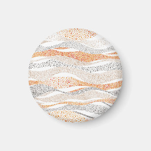 Pointillism Wavy Polka: Schattige Doodle Textiel Magneet