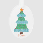 Pointillisme Arbre de Noël Année 20xx Ornements (dos)