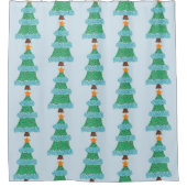 Pointillisme Arbres de Noël Douche rideaux (Devant)