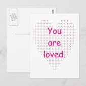 Pointillisme Coeur Vous êtes aimé Cartes postales (Devant / Derrière)