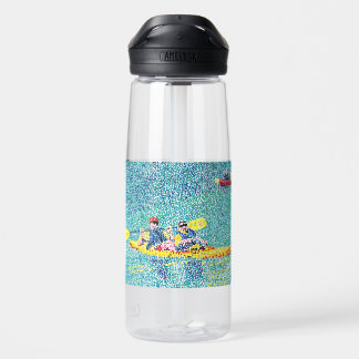 Pointillisme Kajak Scène Schilderij Waterflessen Waterfles