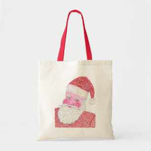 Pointillisme Père Noël, sacs fourre-tout en toile