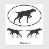 Pointing Pointer Dog Silhouettes Vinylsticker Set Sticker (Vel)