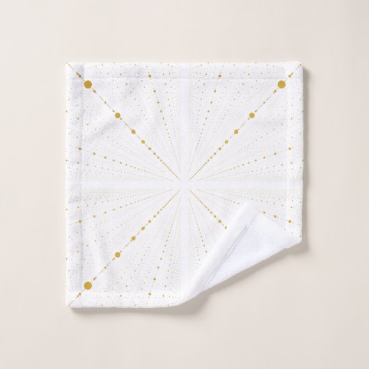 Points 2 de l'espace infini - Blanc et Or - (Gant de toilette)
