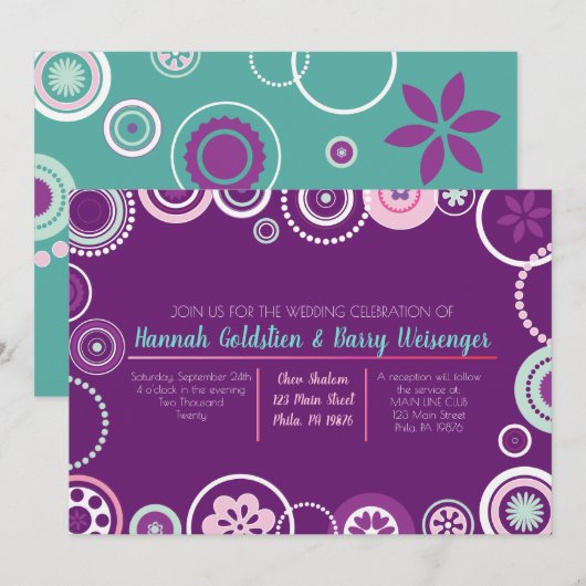 POINTS ABSTRAITS Invitation de mariage abstraite (Devant / Derrière)