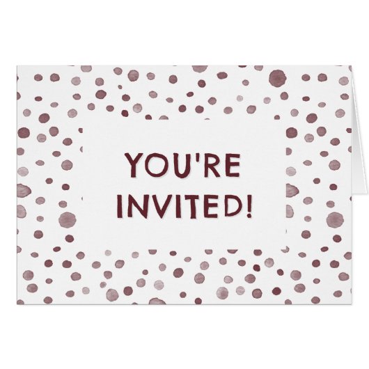 Points Aquarelle Confetti Vin Anniversaire Invitat (Devant Horizontal)