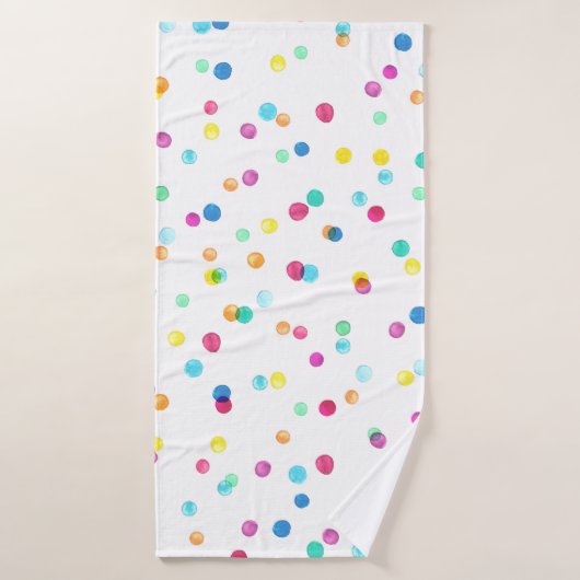 Points Aquarelle Lumineux : Motif transparent. (Serviette de bain)