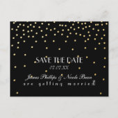 Points Black & Gold Foil Enregistrer La Carte Post (Devant)