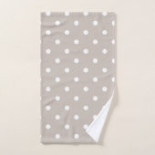 Points blancs sur fond beige doux (Serviette à main)