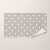 Points blancs sur fond beige doux (Serviette à main)