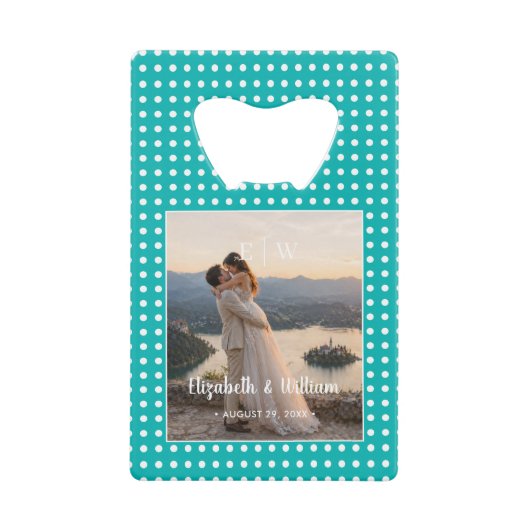 Points blancs sur sarcelle – Mariage personnalisé (Devant)