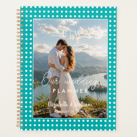 Points blancs sur sarcelle – Mariage personnalisé (Devant)