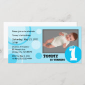 Points bleus Anniversaire de enfant Carte photo (Devant / Derrière)