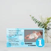 Points bleus Anniversaire de enfant Carte photo (Debout devant)