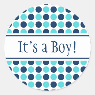 Points bleus C'est un Baby shower garçon Stickers