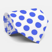 points bleus cravate blanche (Roulé)