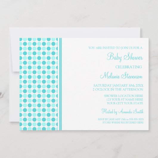 Points Bleus Custom Baby Shower Invitations (Dos)