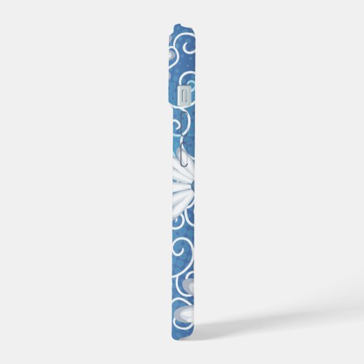 Points Bleus de la Marine Blanche Fleurs marguerit (Côté gauche)