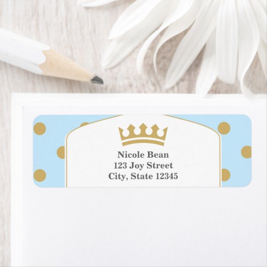 Points Bleus et Or Royal Crown Prince Étiquette de (En situation)