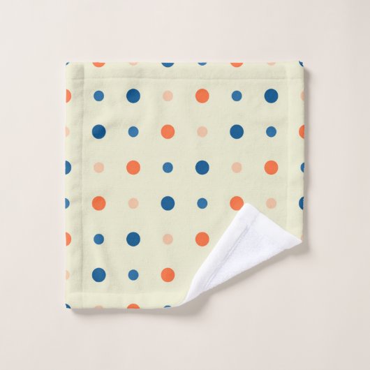 Points bleus et orange (Gant de toilette)