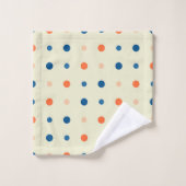 points bleus et oranges (Gant de toilette)