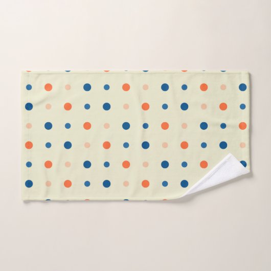 points bleus et oranges (Serviette à main)