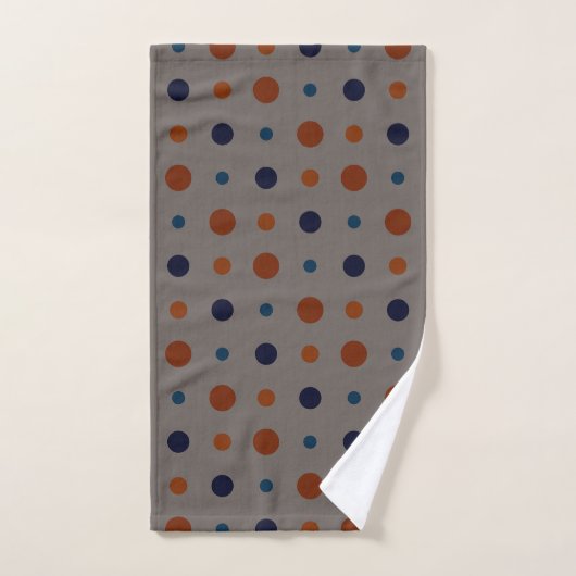 points bleus et oranges (Serviette à main)