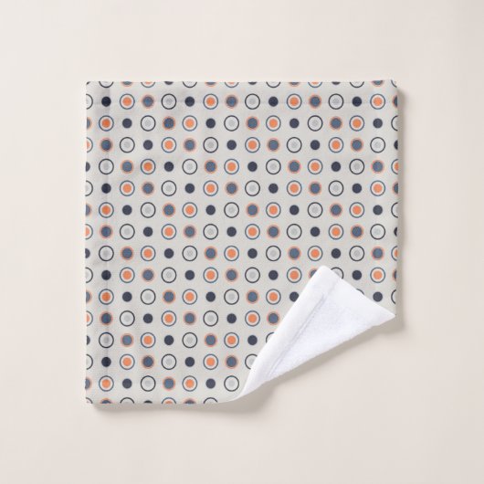points bleus et oranges (Gant de toilette)