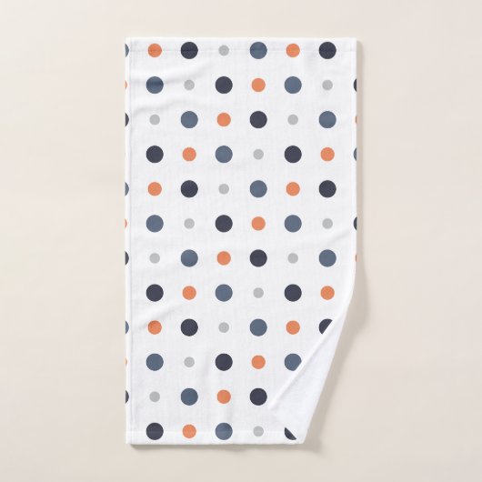 points bleus et oranges (Serviette à main)