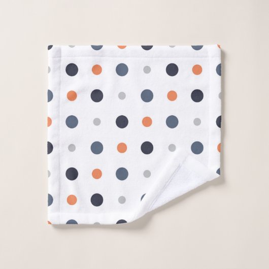 points bleus et oranges (Gant de toilette)