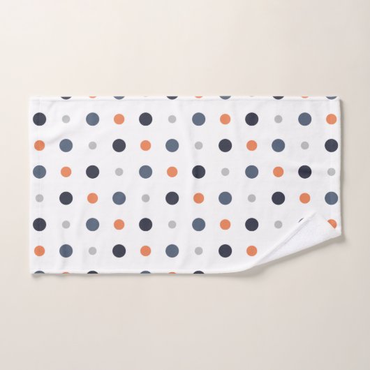 points bleus et oranges (Serviette à main)