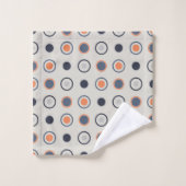 points bleus et oranges (Gant de toilette)