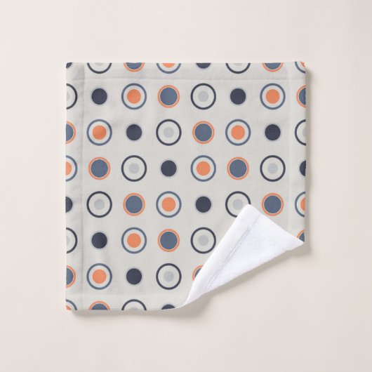points bleus et oranges (Gant de toilette)