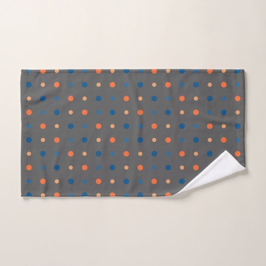 points bleus et oranges (Serviette à main)