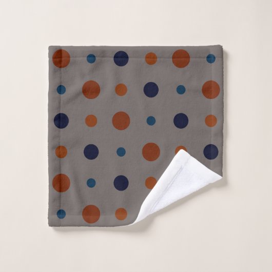 points bleus et oranges (Gant de toilette)