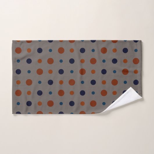 points bleus et oranges (Serviette à main)
