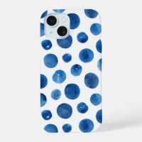 Points bleus. Motif marin bleu marine à l'aquarell