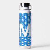 Points Bleus Personnalisés Monogramme Bouteille d' (Arrière)