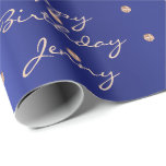 Points bleus personnalisés Rose or cristal Swarovs<br><div class="desc">Glam et papier d'emballage chic Plein d'amour et de lumière. Le texte personnalisé donne la possibilité de félicitations,  sentiments,  faveurs,  etc. express</div>