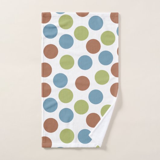 Points bleus, verts et Brown (Serviette à main)