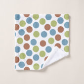 Points bleus, verts et Brown (Gant de toilette)