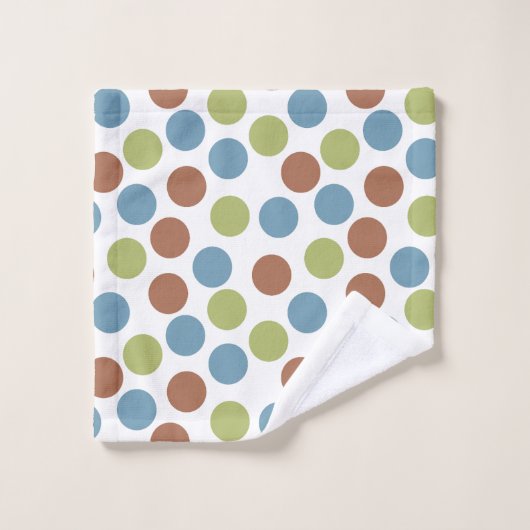 Points bleus, verts et Brown (Gant de toilette)