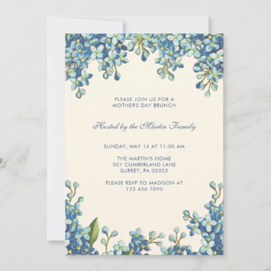 Points botaniques Fête des mères Brunch Invitation (Devant)