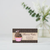 Points Brown Cartes de visite cupcake Couronne ros (Debout devant)