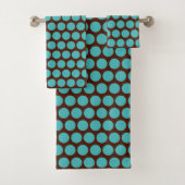 Points Brown Retro Turquoise Serviettes de bain Se (En situation)